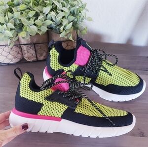 CU4TRO Bolt Lime Knit Sneakers NEW